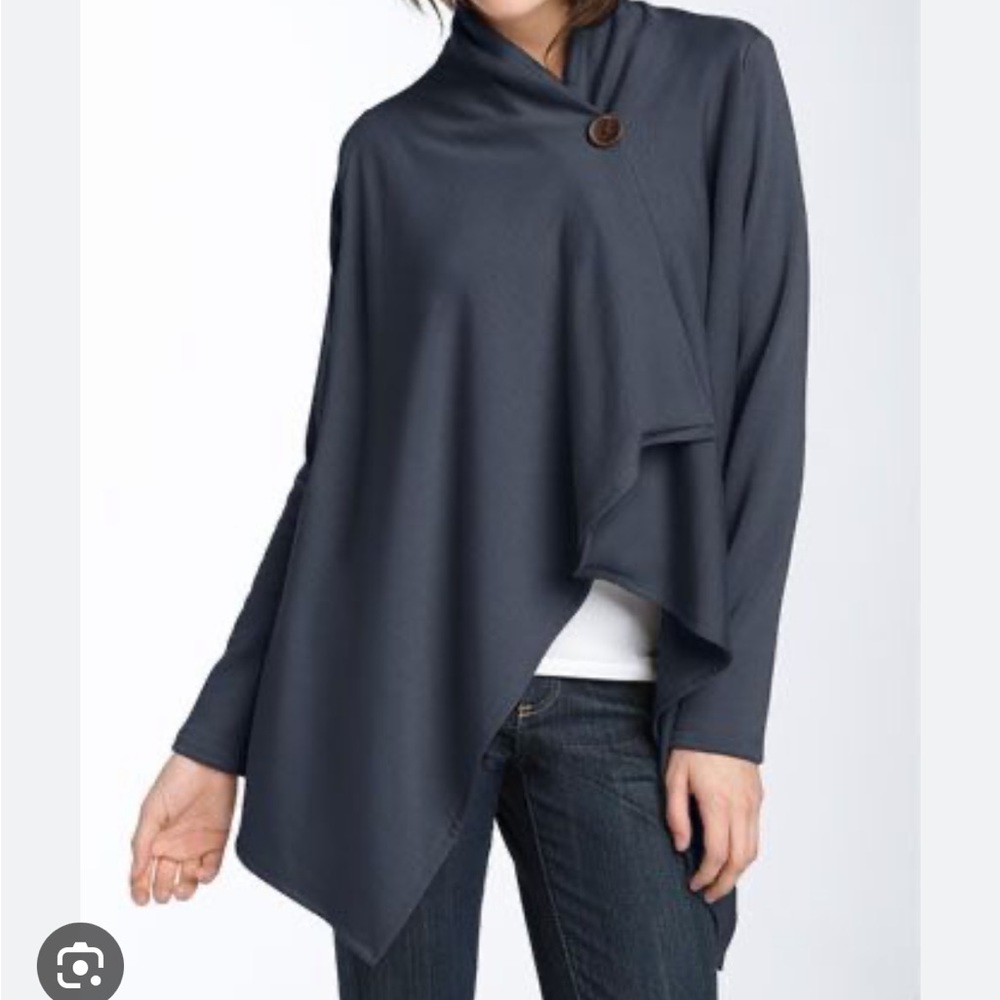 Bobeau Blue Wrap Cardigan size small